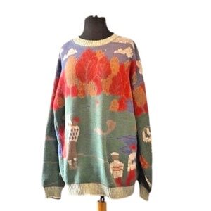 Crossings‎ 80's Men's Knit Golf Sweater, Size XL